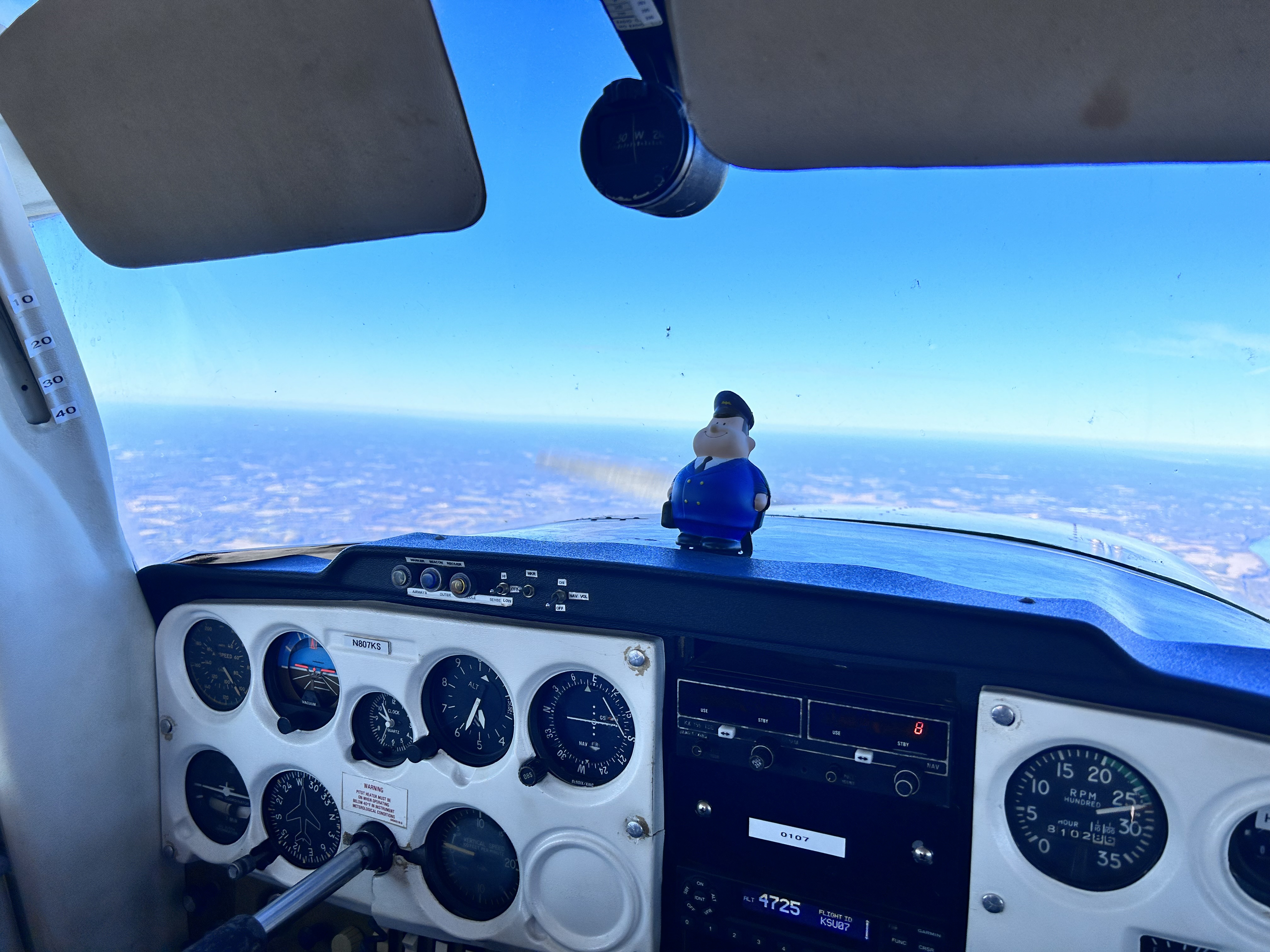 Student pilot practicing flight maneuvers during Private Pilot flight training