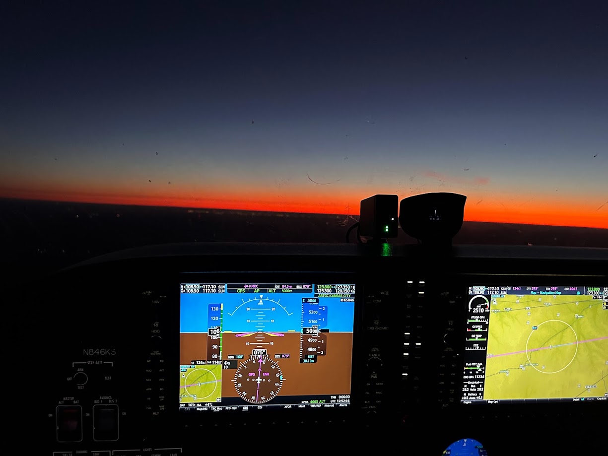 Commercial pilot student practicing advanced maneuvers in a flight training aircraft